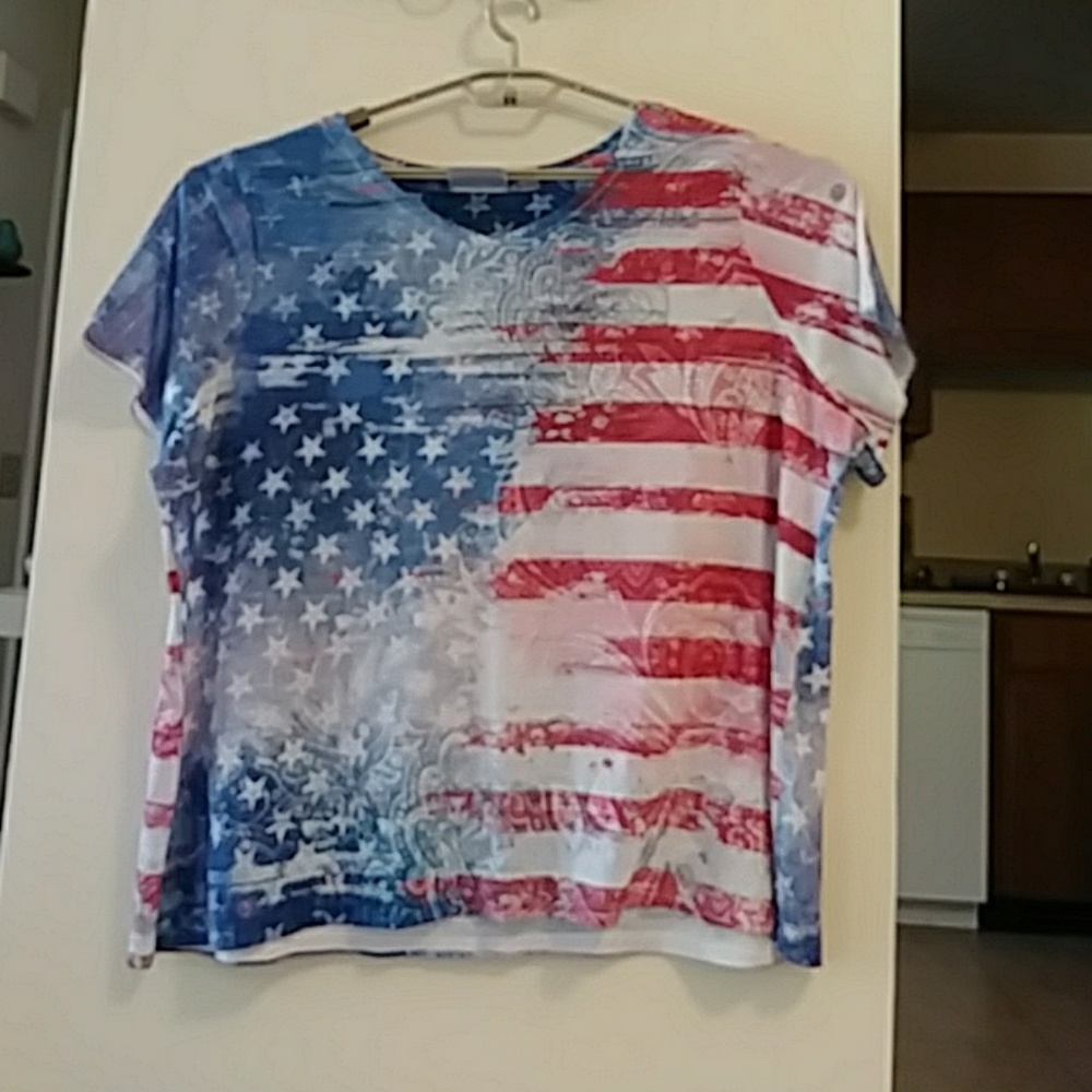 Avenue Patriotic Sparkly Tee 3X
